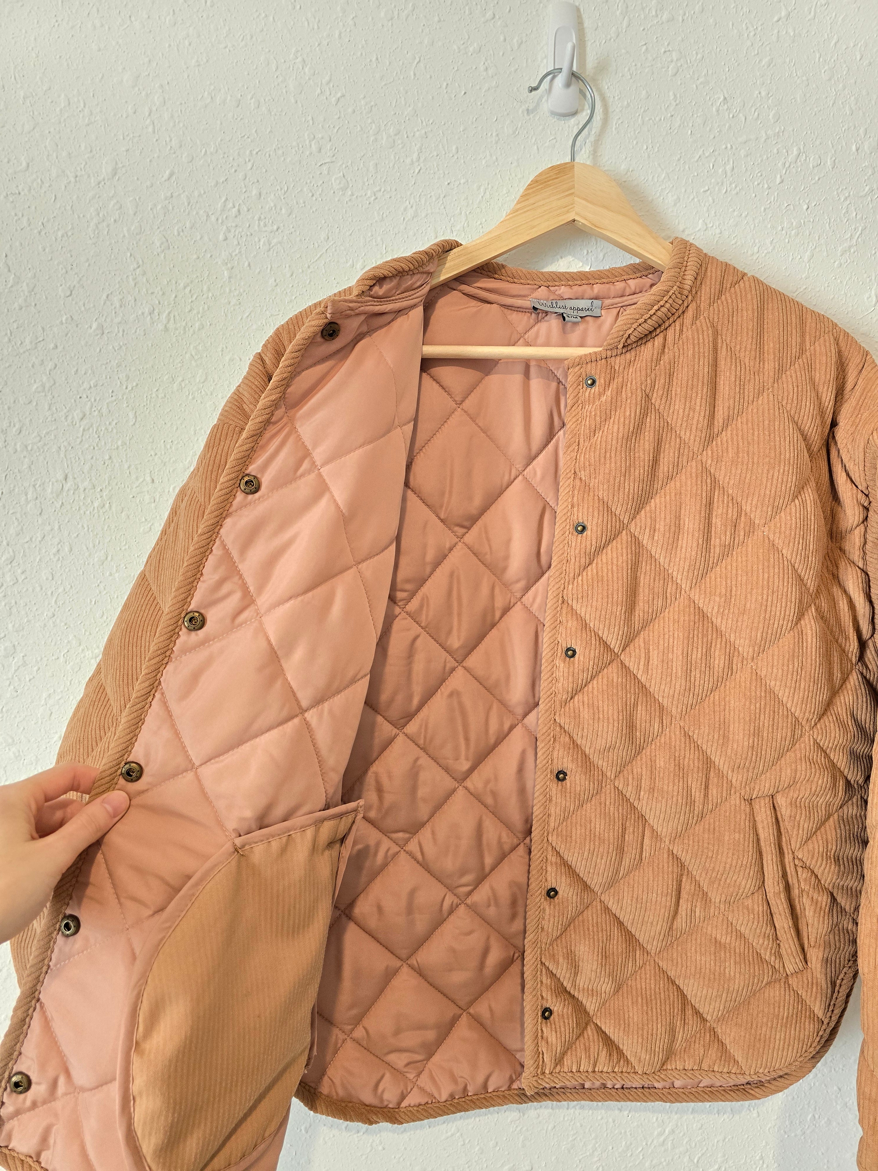 Clay Button Up Quilted Jacket (S/M)