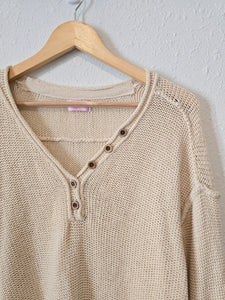 Beachy Knit Henley Sweater (S)