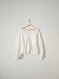 Gauze Puff Sleeve Top (M)