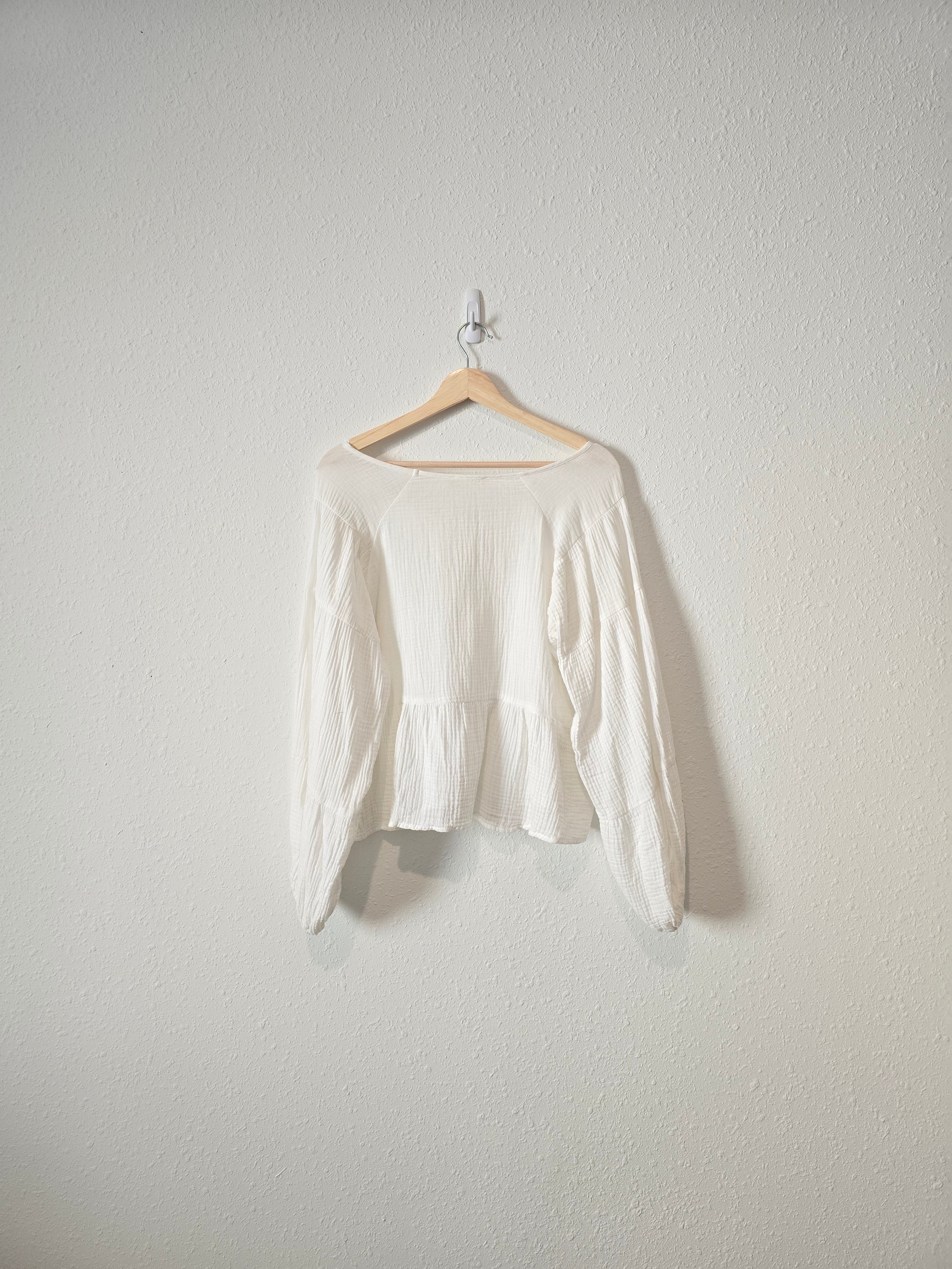 Gauze Puff Sleeve Top (M)