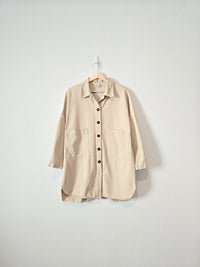 Oversized Neutral Button Up (M)