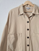 Oversized Neutral Button Up (M)