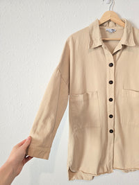 Oversized Neutral Button Up (M)