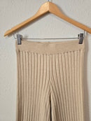 Cream Ribbed Pull On Pants (S)