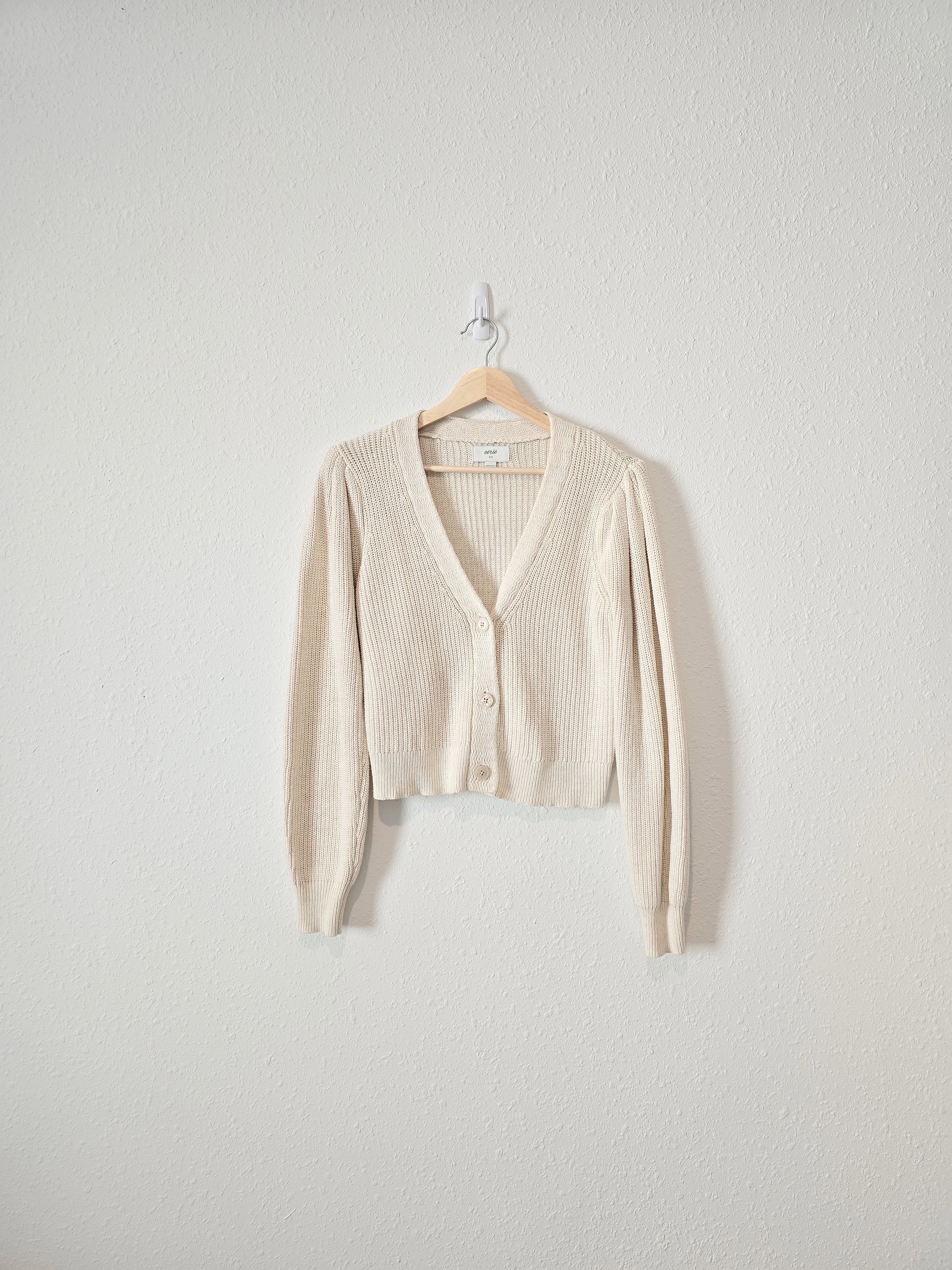 Aerie Puff Sleeve Cardigan (S)