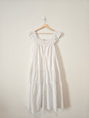 White Textured Midi Dress (L)