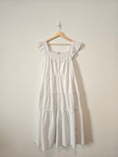 White Textured Midi Dress (L)