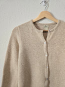 LL Bean Oatmeal Knit Button Up (S)