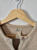 LL Bean Oatmeal Knit Button Up (S)