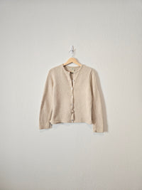 LL Bean Oatmeal Knit Button Up (S)