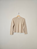 LL Bean Oatmeal Knit Button Up (S)