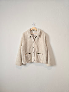 Sherpa Fleece Button Up Jacket (L)