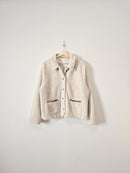 Sherpa Fleece Button Up Jacket (L)