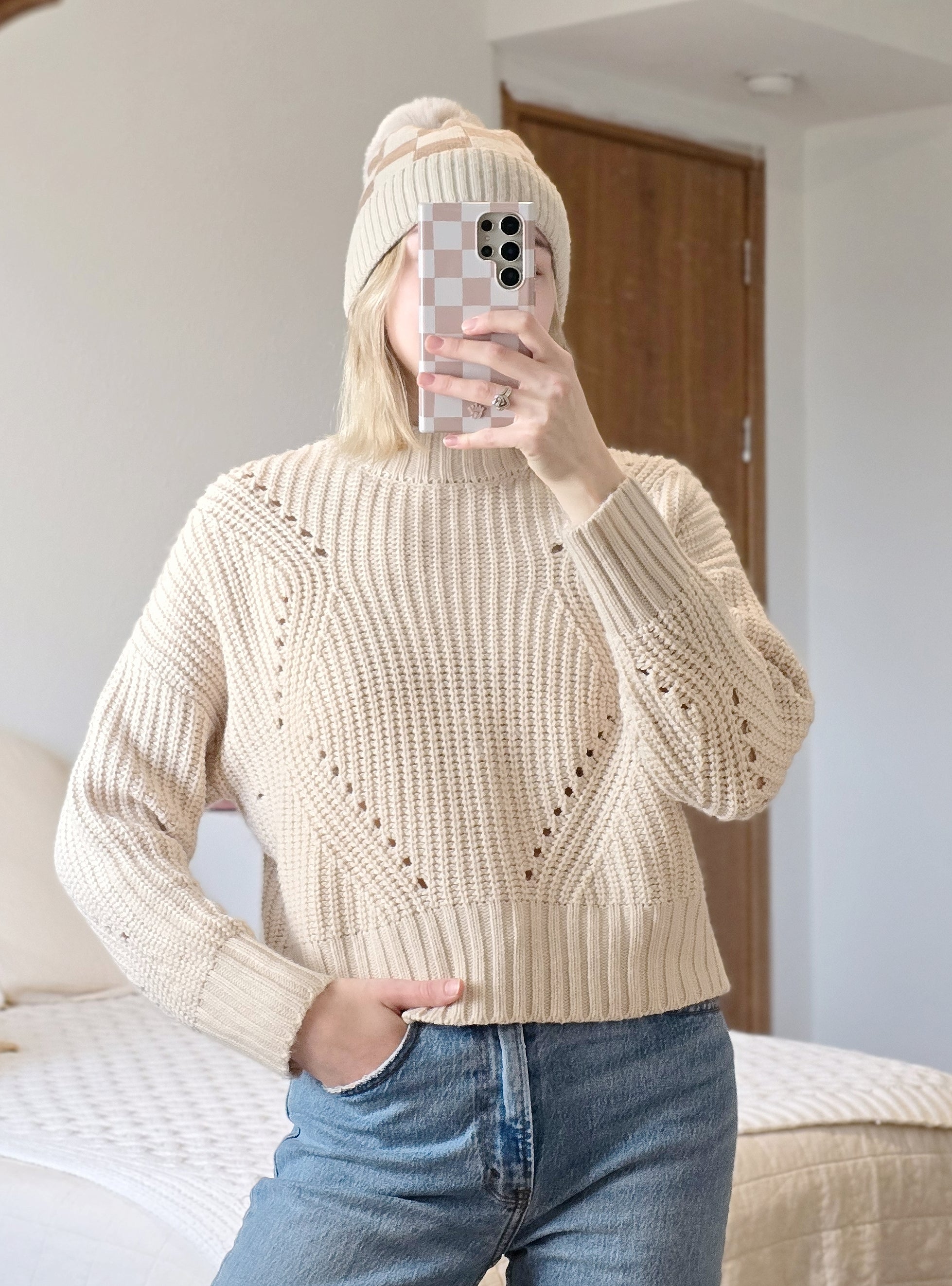 Mock Neck Knit Sweater (XS)