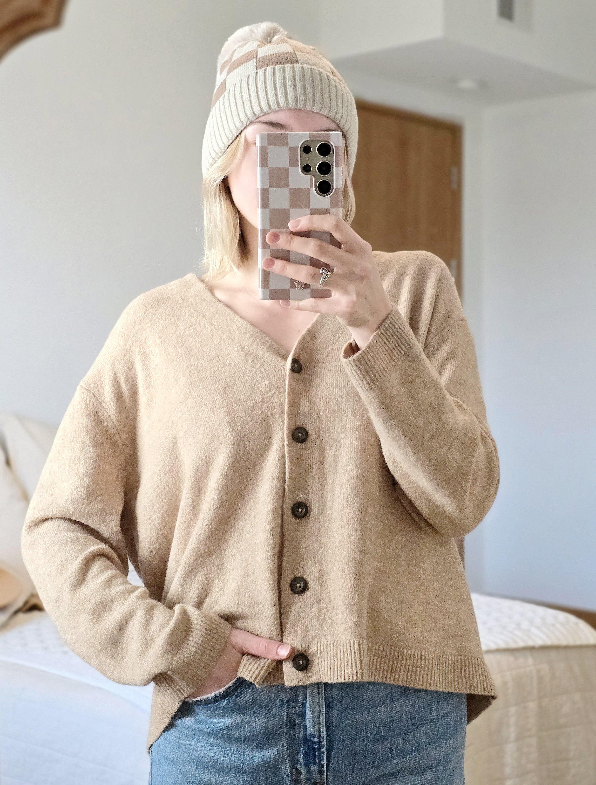 Neutral Slouchy Soft Cardigan (XL)