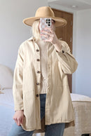 Oversized Neutral Button Up (M)