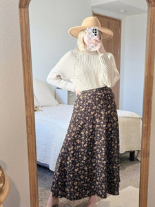 Vintage Floral Midi Skirt (16)