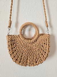 Wicker Boho Crossbody Bag