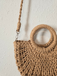 Wicker Boho Crossbody Bag