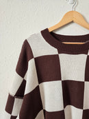 Neutral Checkered Sweater (L)