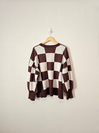 Neutral Checkered Sweater (L)