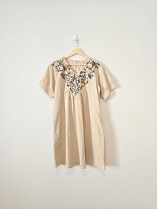 Floral Embroidered Linen Dress (M/L)