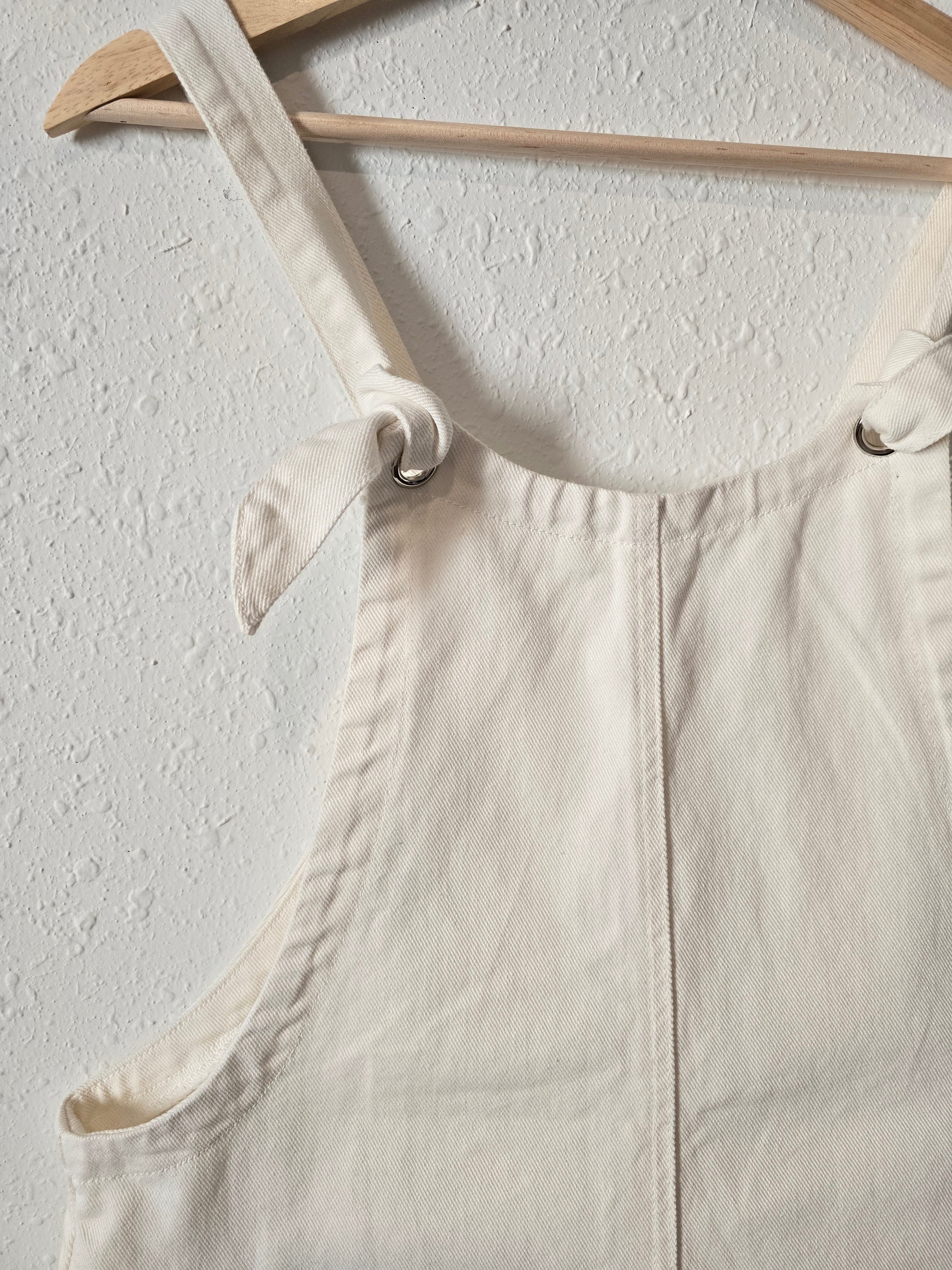 NEW White Cotton Shortalls (M)