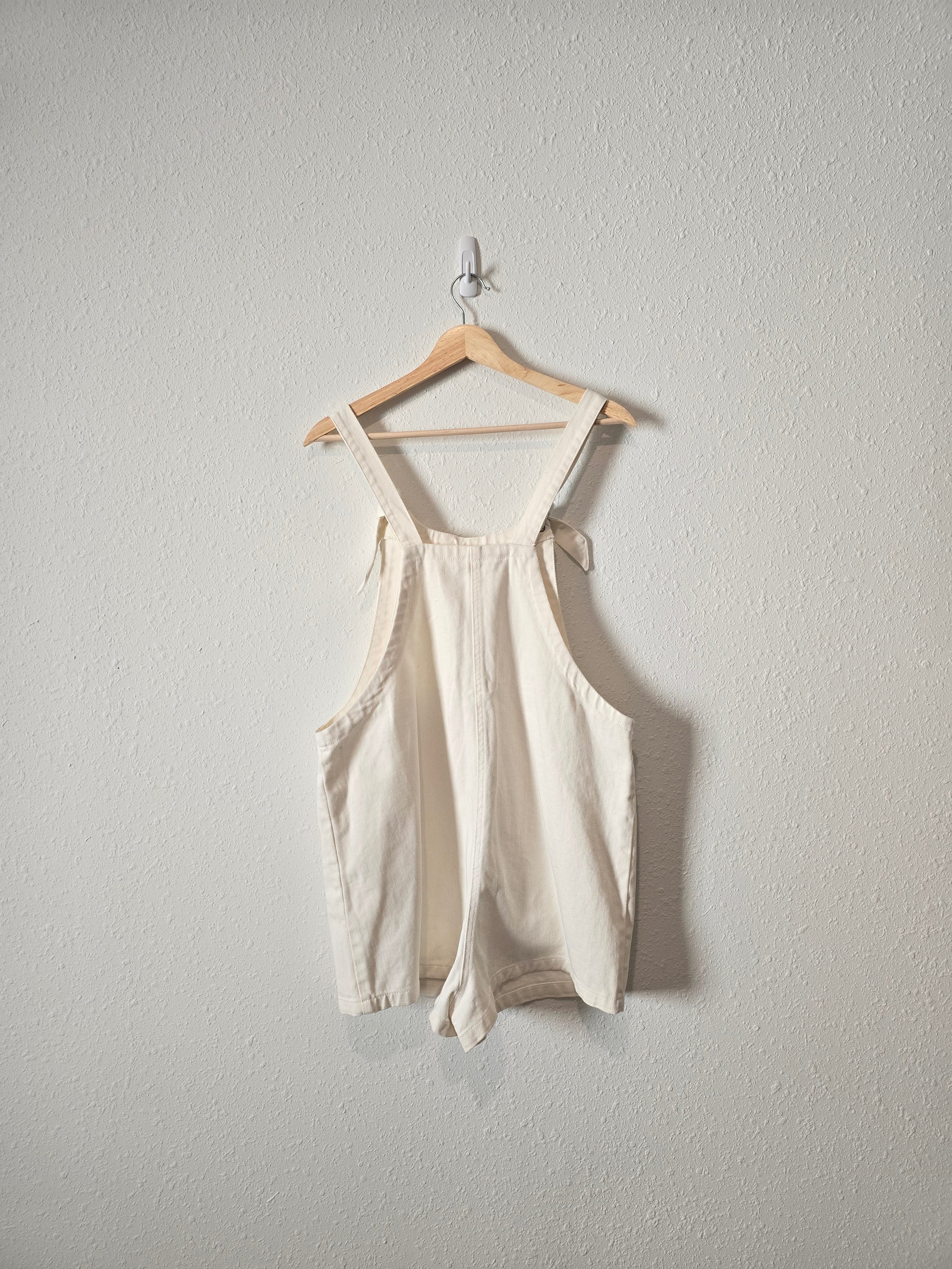 NEW White Cotton Shortalls (M)