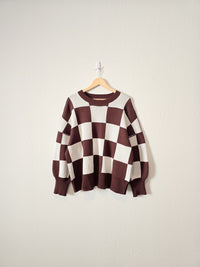 Neutral Checkered Sweater (L)