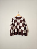 Neutral Checkered Sweater (L)