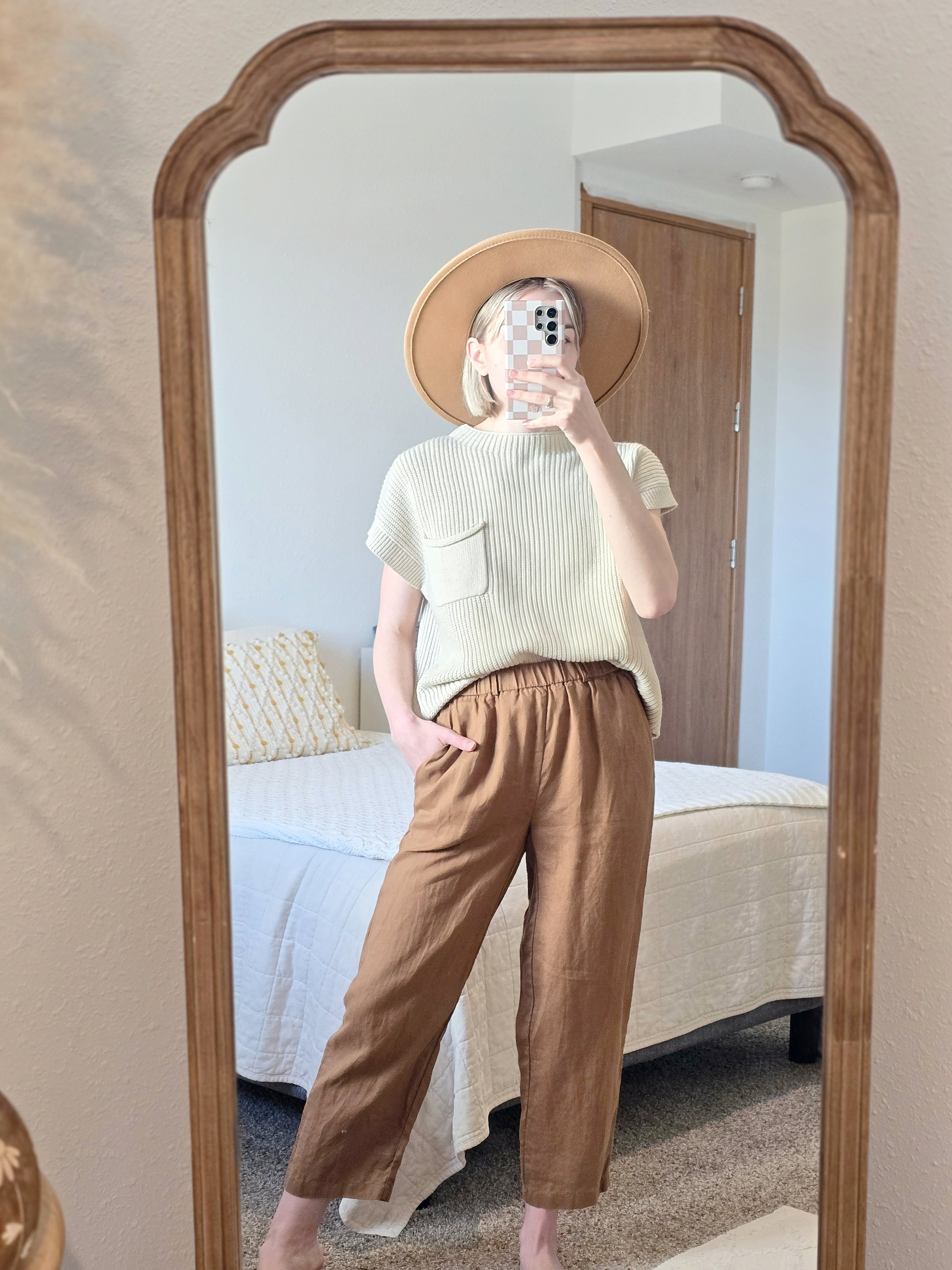 Quince Brown Linen Pants (XS)