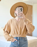 Aerie Crop V Neck Sweatshirt (S)