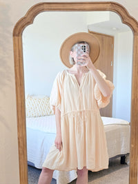 NEW Gauzy Puff Sleeve Dress (XL)