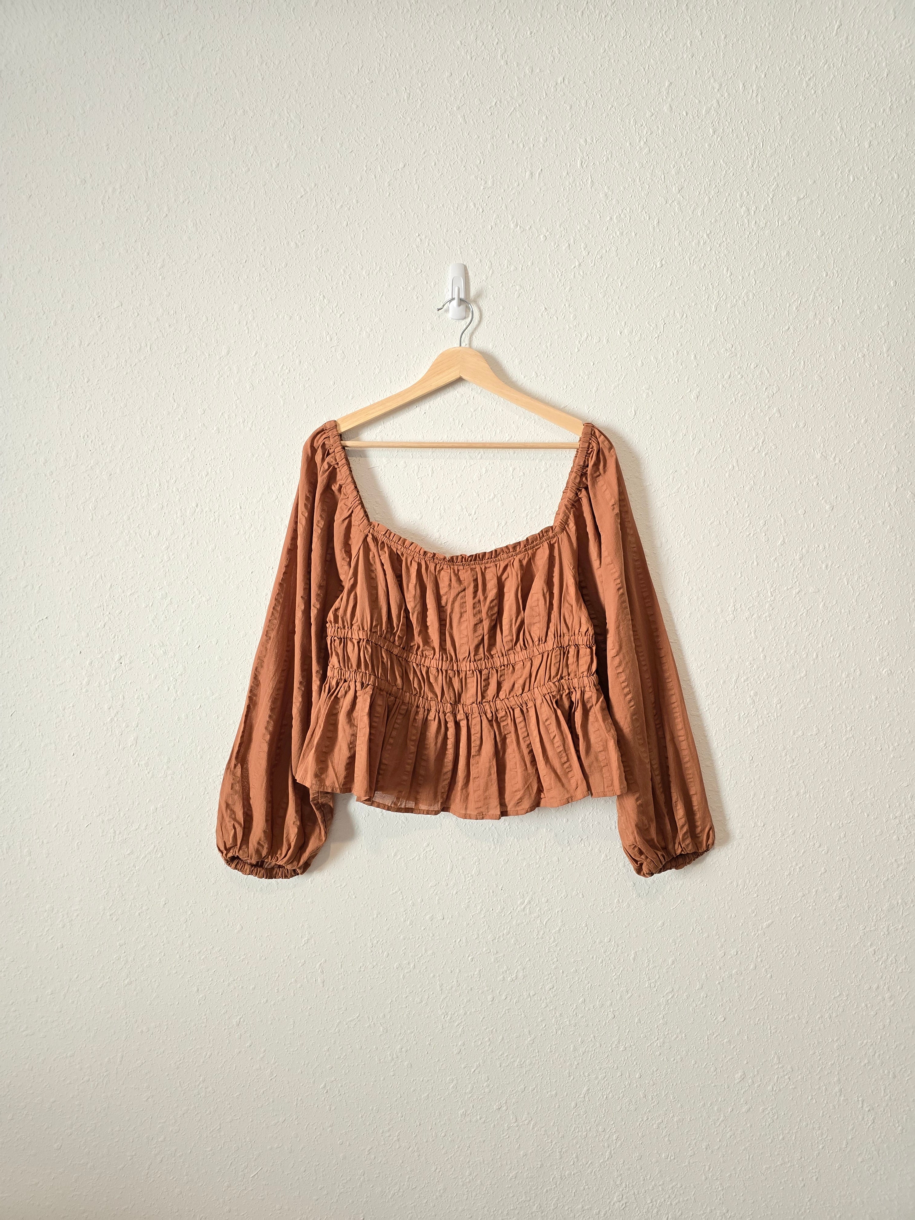 NEW J.Crew Puff Sleeve Top (L)