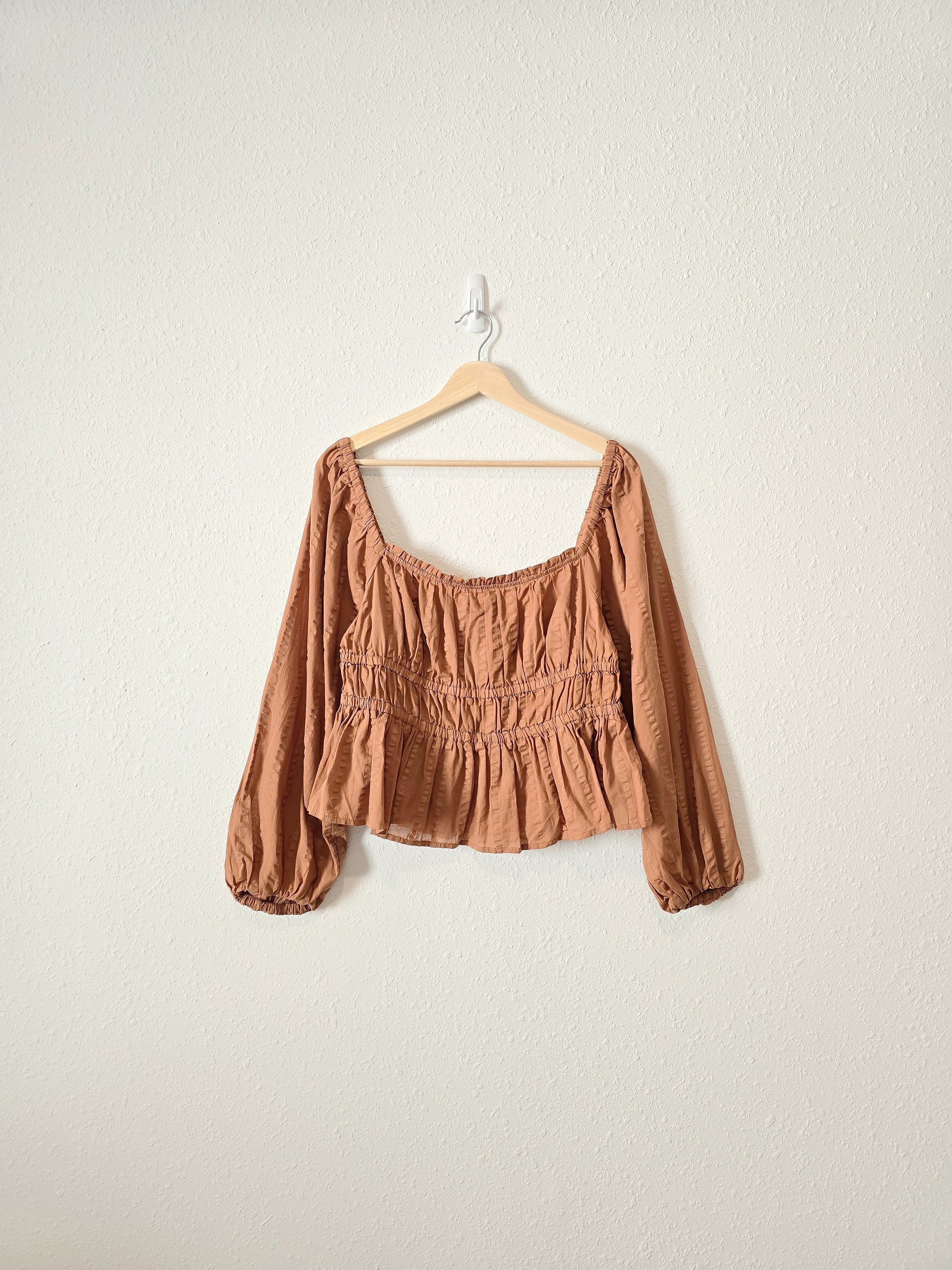 NEW J.Crew Puff Sleeve Top (L)