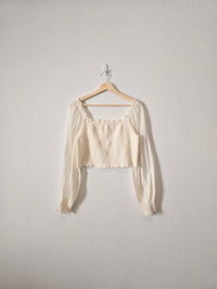 Aerie Puff Sleeve Smock Top (L)