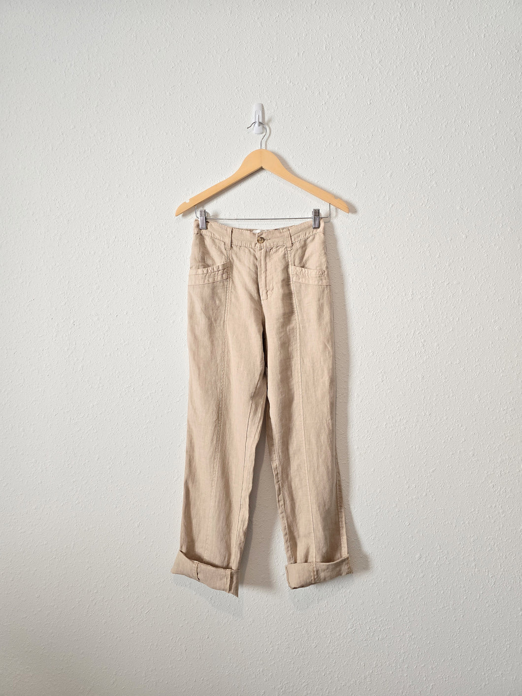 Beachy Linen Straight Pants (S)