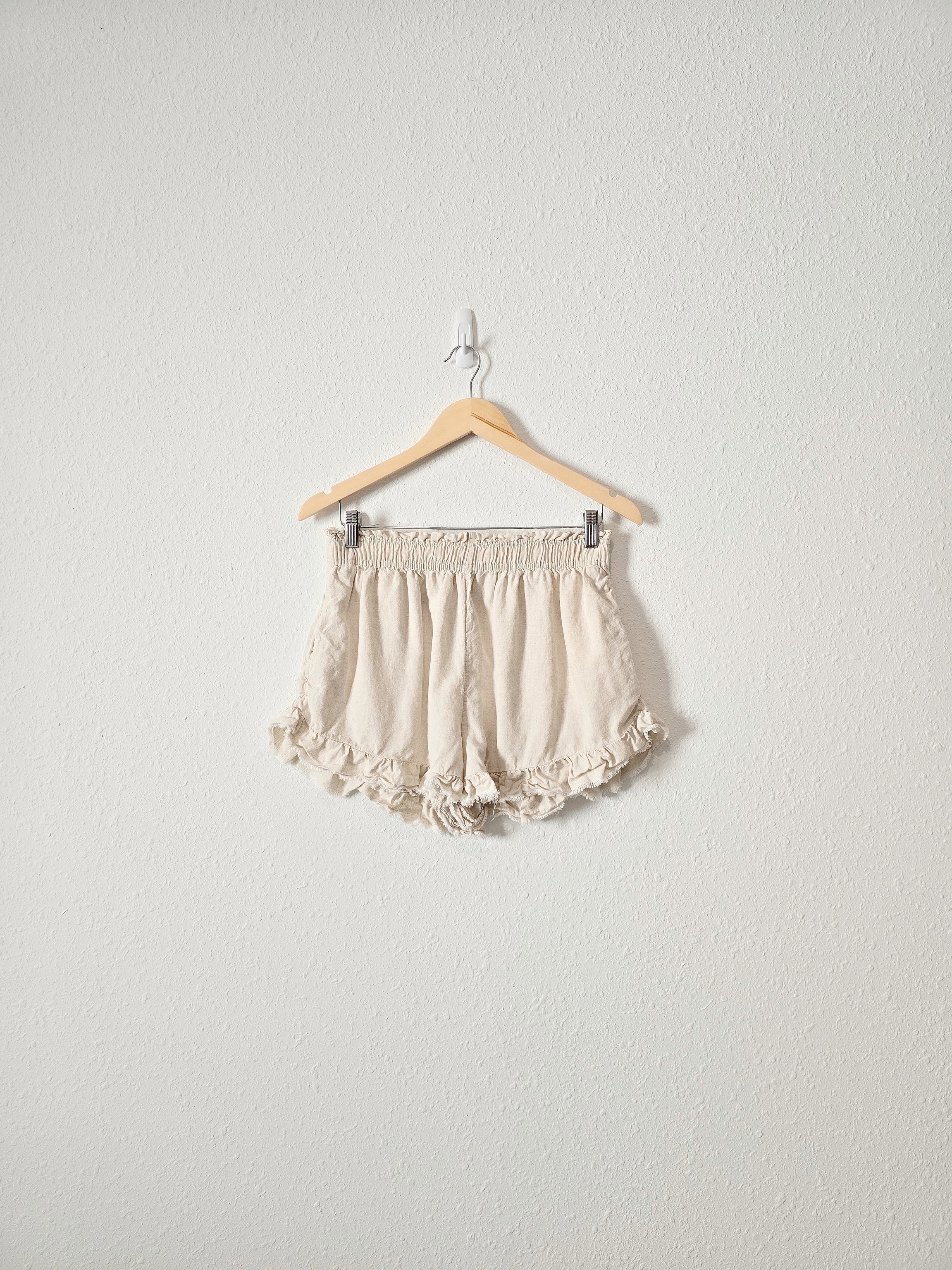 Aerie Linen Ruffle Shorts (L)