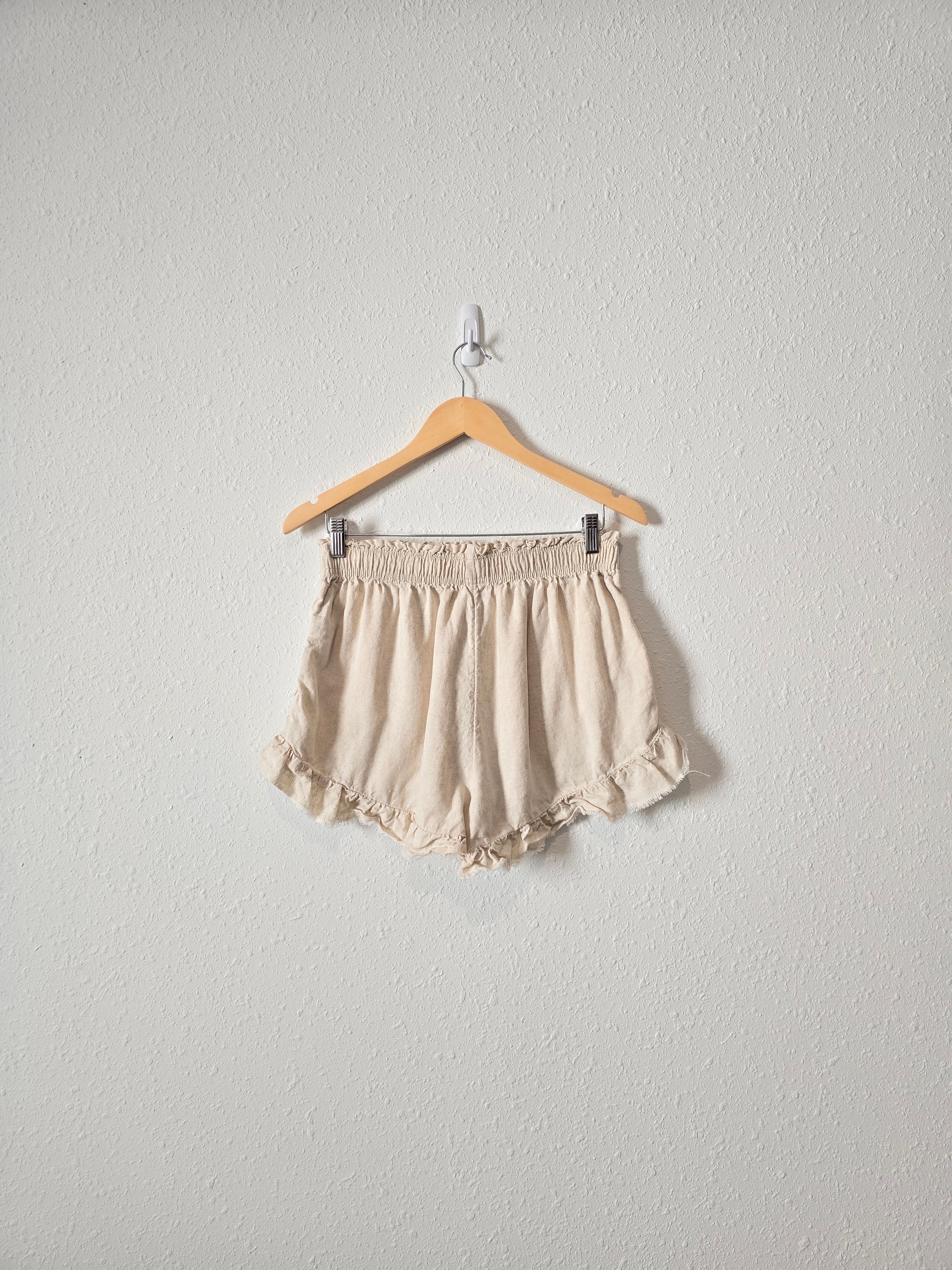 Aerie Linen Ruffle Shorts (L)