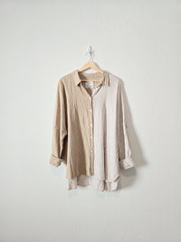 Oversized Linen Button Up (M)