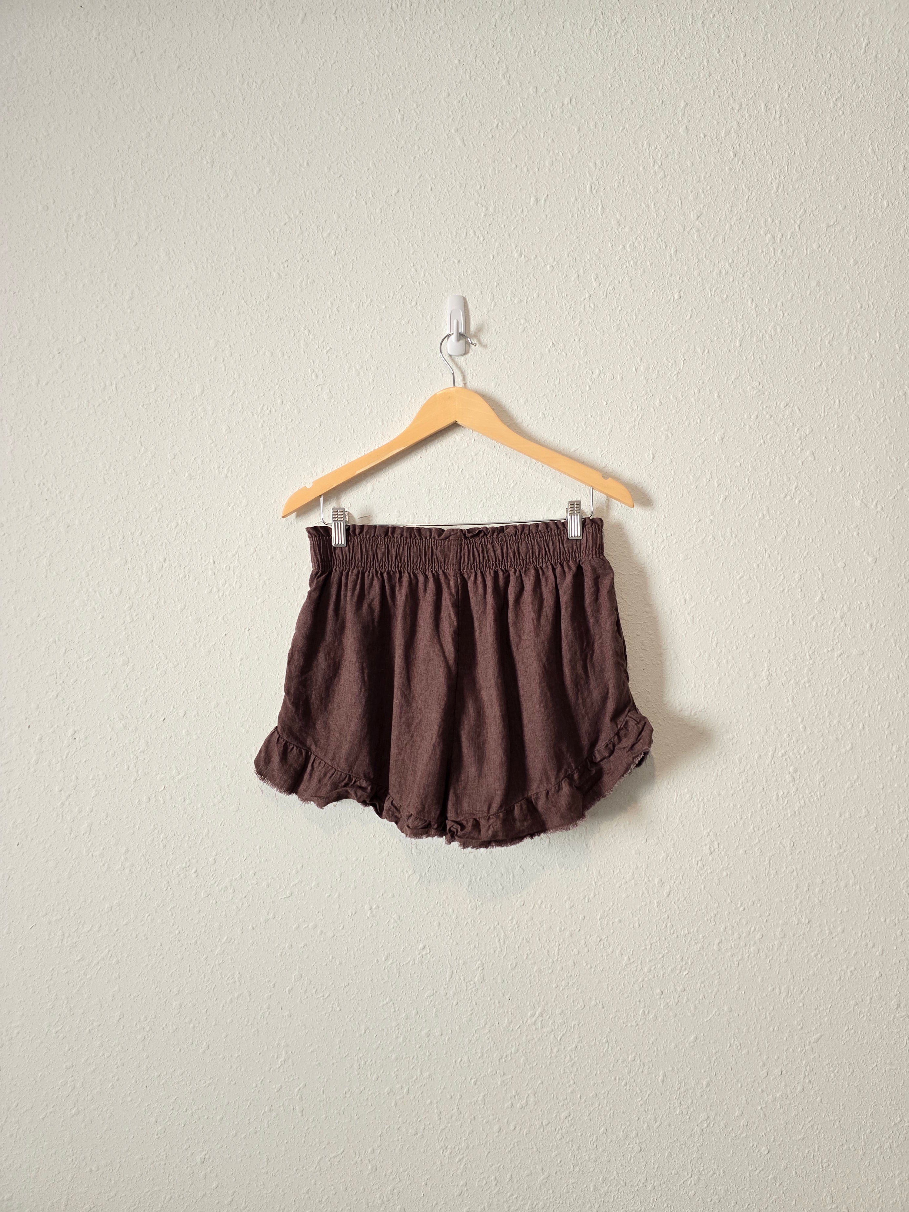 Aerie Brown Linen Shorts (M)