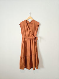 Rust Gauze Midi Dress (M)