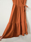 Rust Gauze Midi Dress (M)