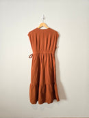 Rust Gauze Midi Dress (M)