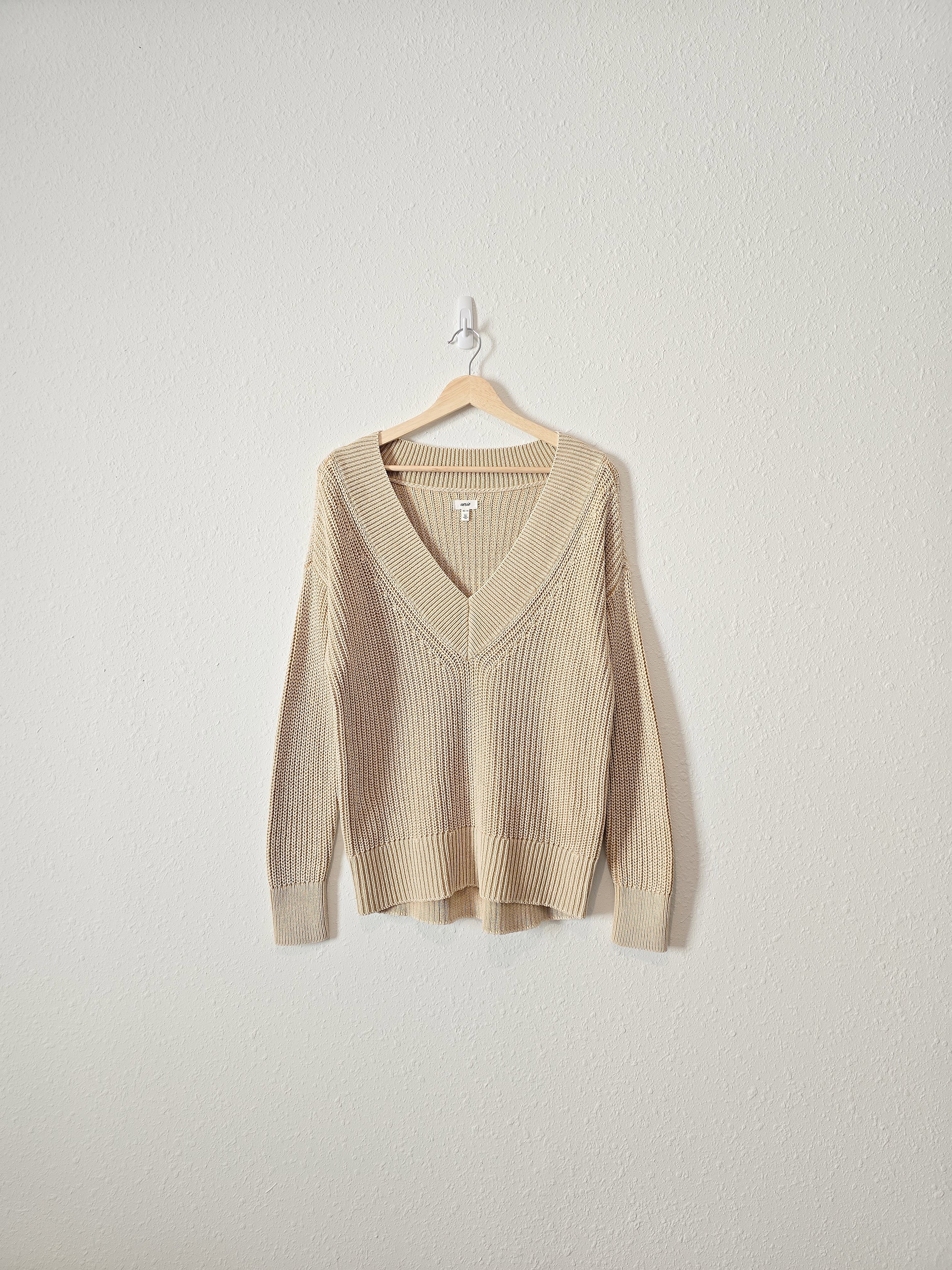 Aerie Neutral Oversized Sweater (XS)