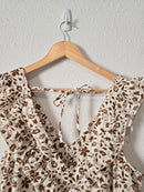 Brown Floral Ruffle Tank (XXL)