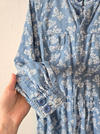 Floral Denim Coveralls (L)