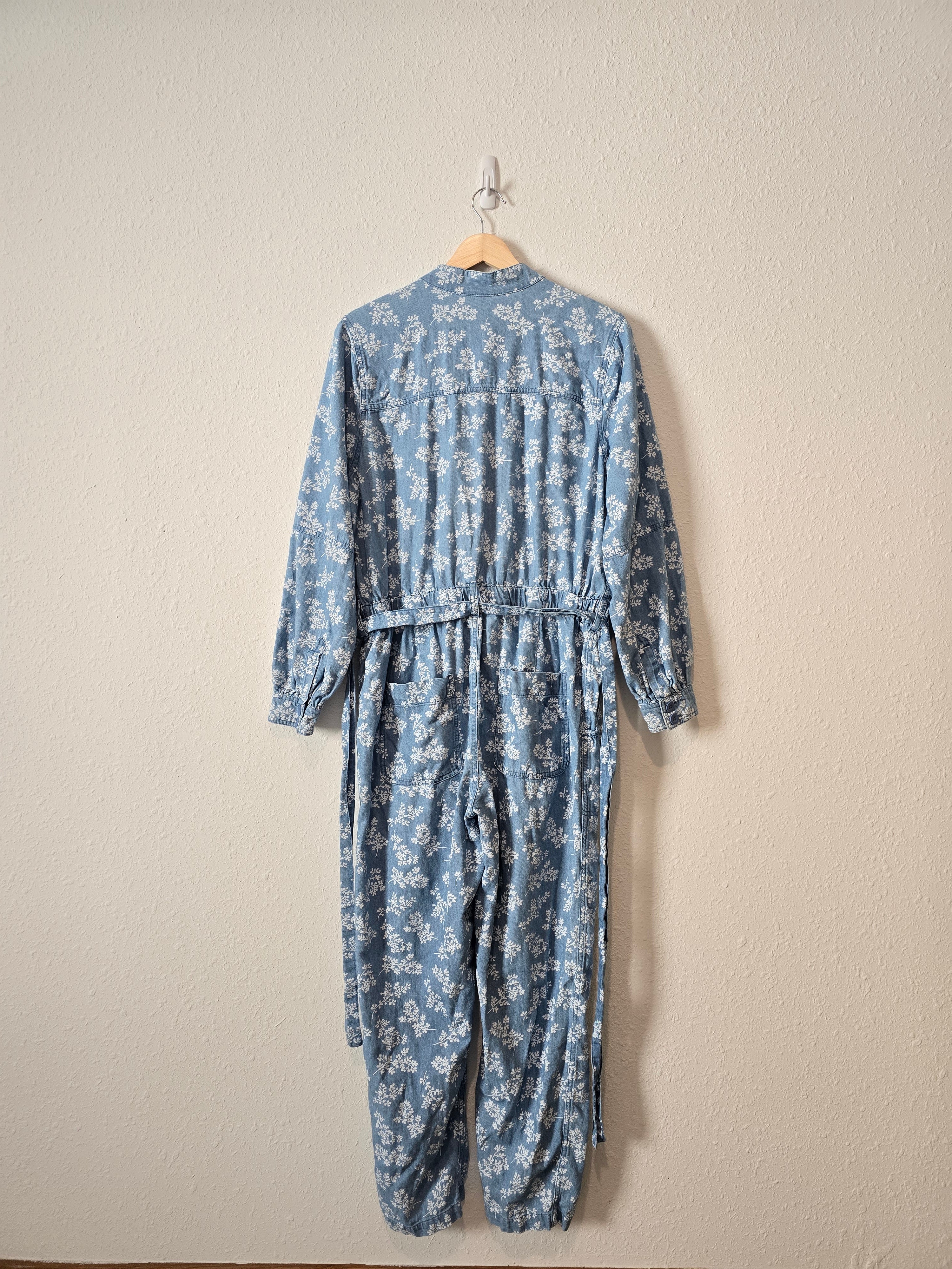 Floral Denim Coveralls (L)