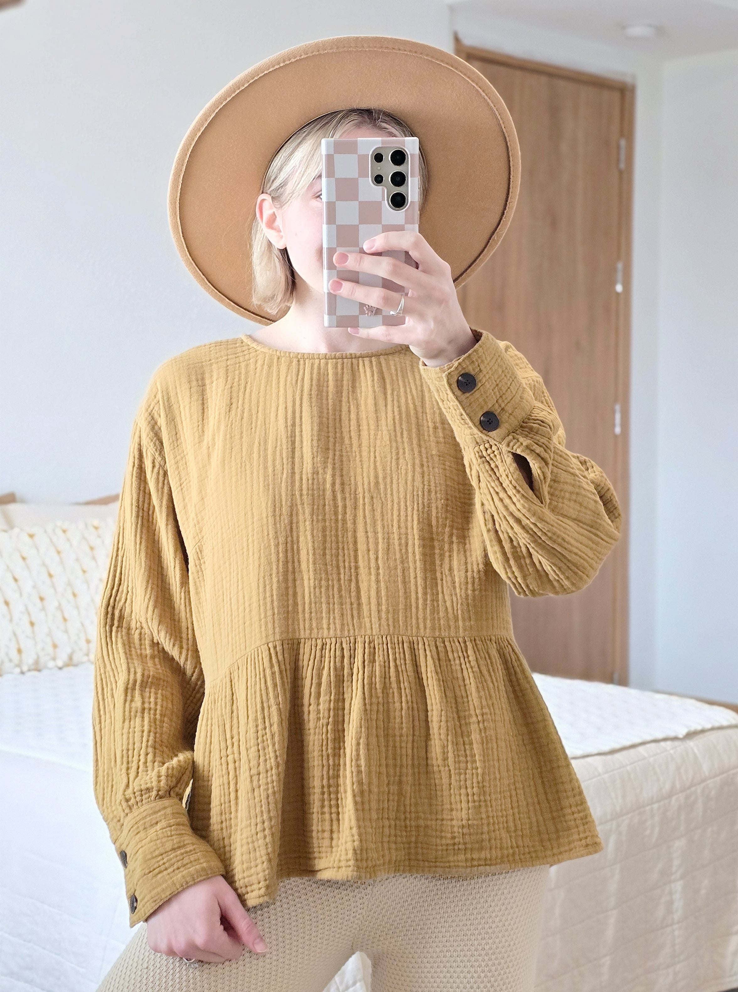 Madewell Mustard Gauze Top (M)