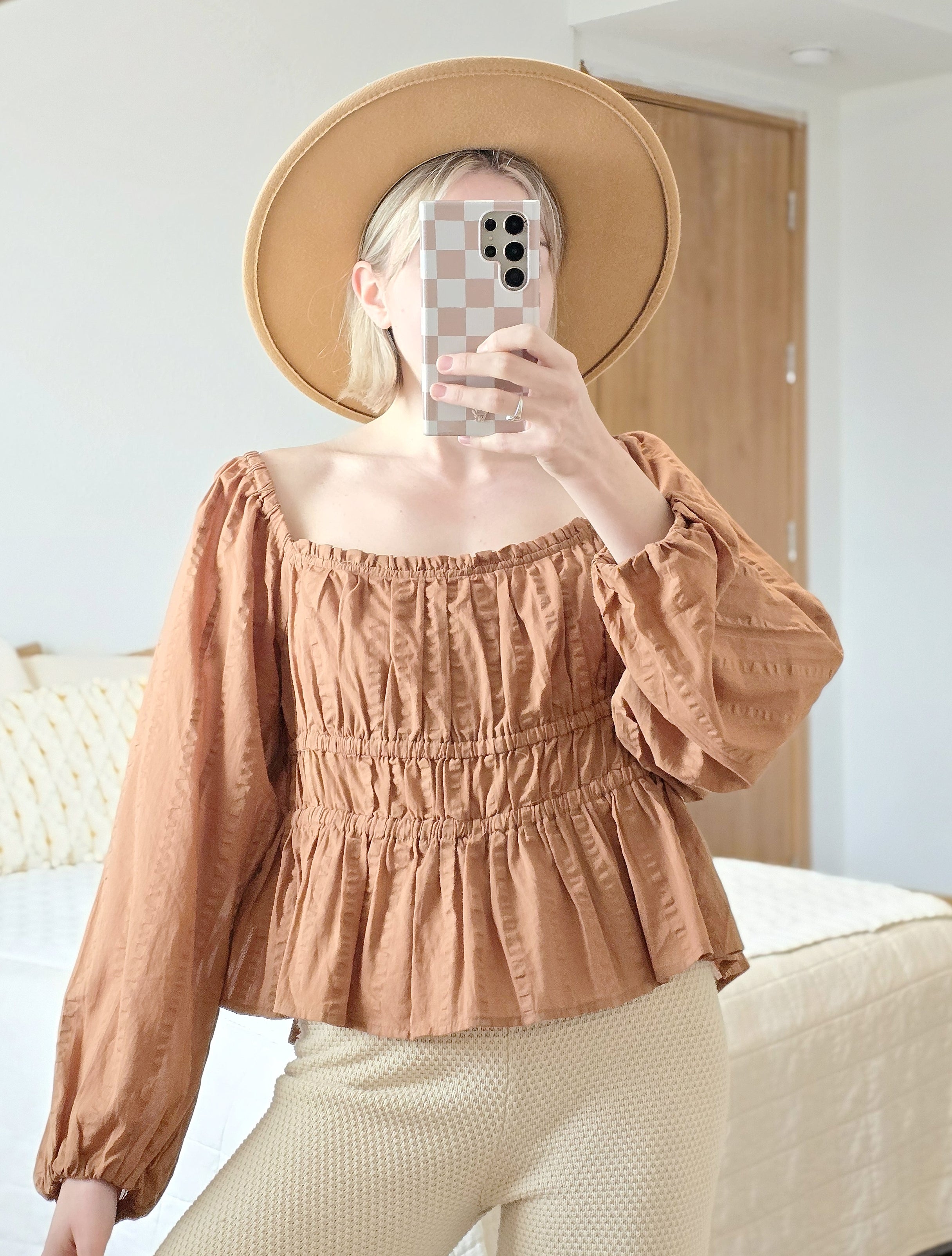 NEW J.Crew Puff Sleeve Top (L)